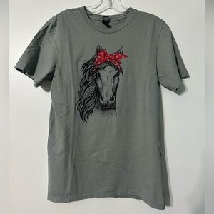 Gray Horse Women’s Small Graphic T-Shirt